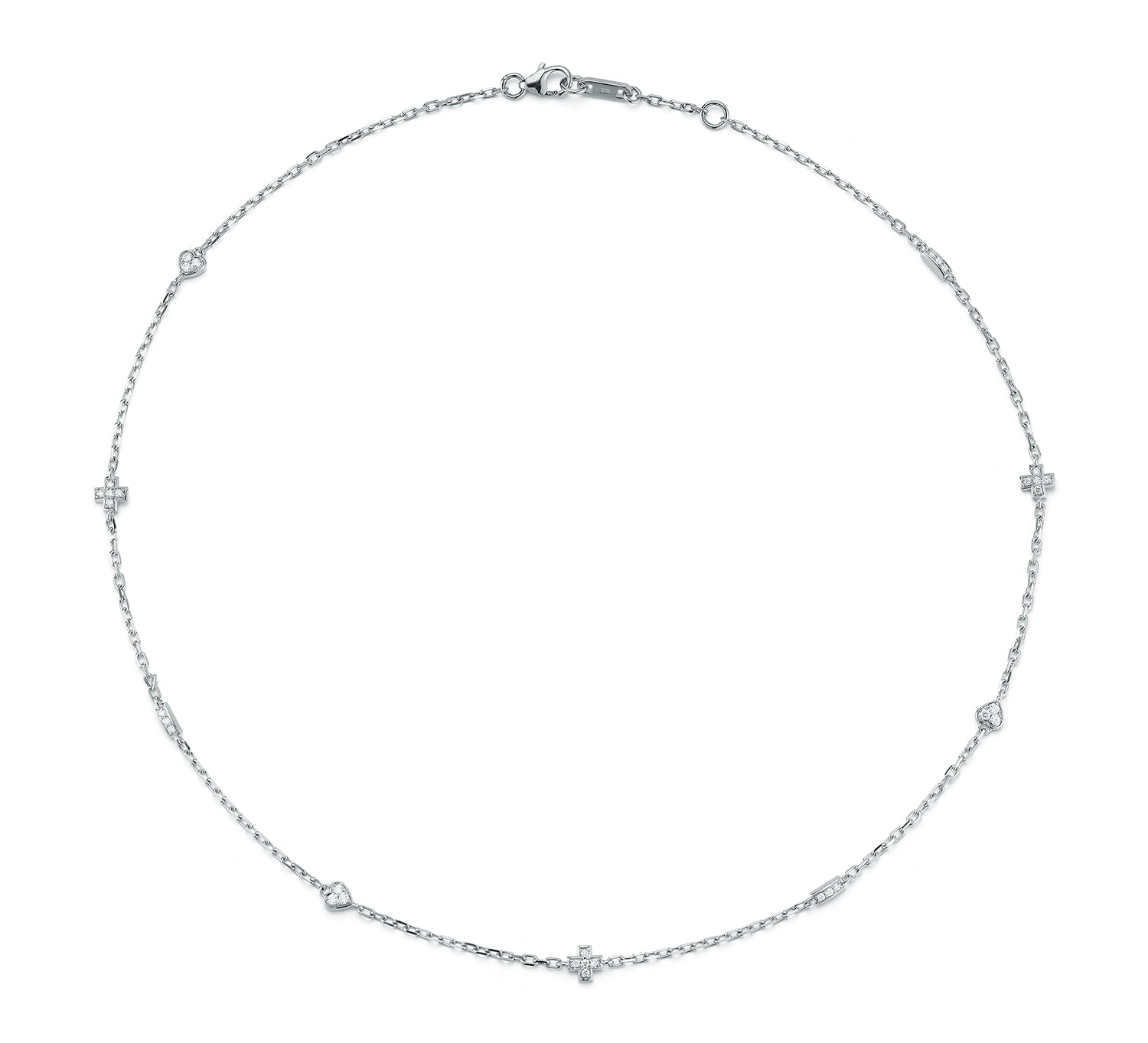 Love Notes Qu'hier Que Demain Pave Diamond by the Yard Necklace