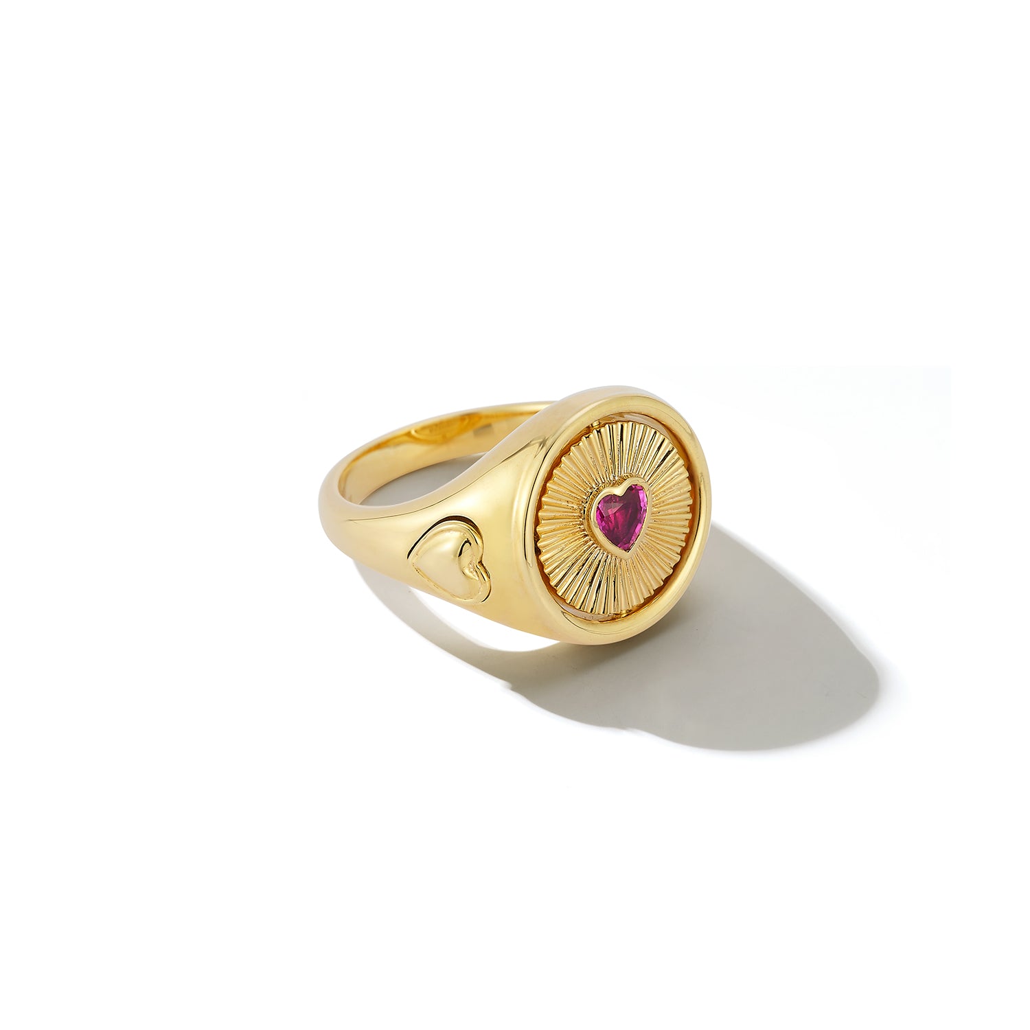 New deals Ruby Heart Reversible engraved ring