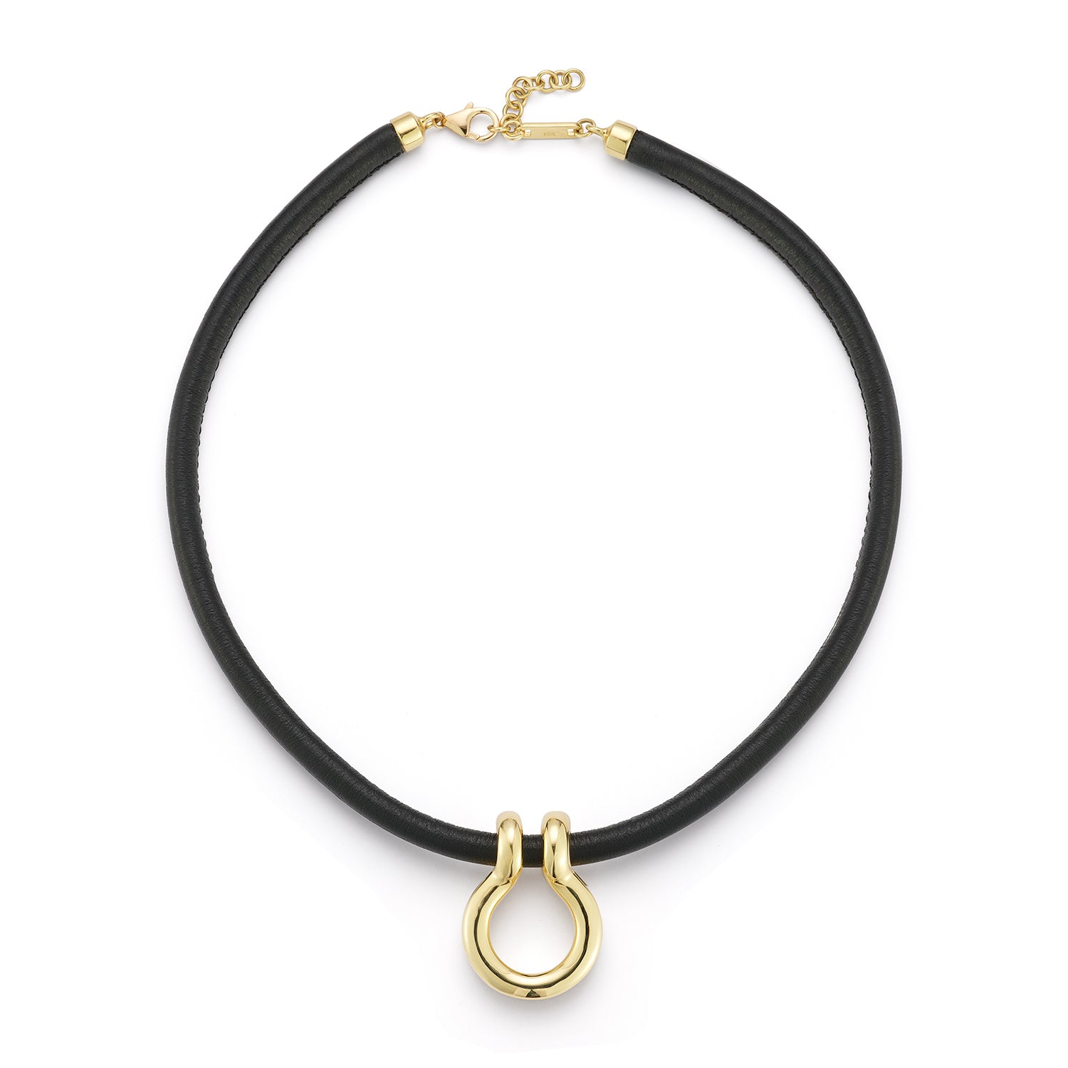 Choker Necklace Black Leather and Sterling Silver - Adjustable Length Choker Necklace Black Leather and Sterling Silver - Adjustable Length