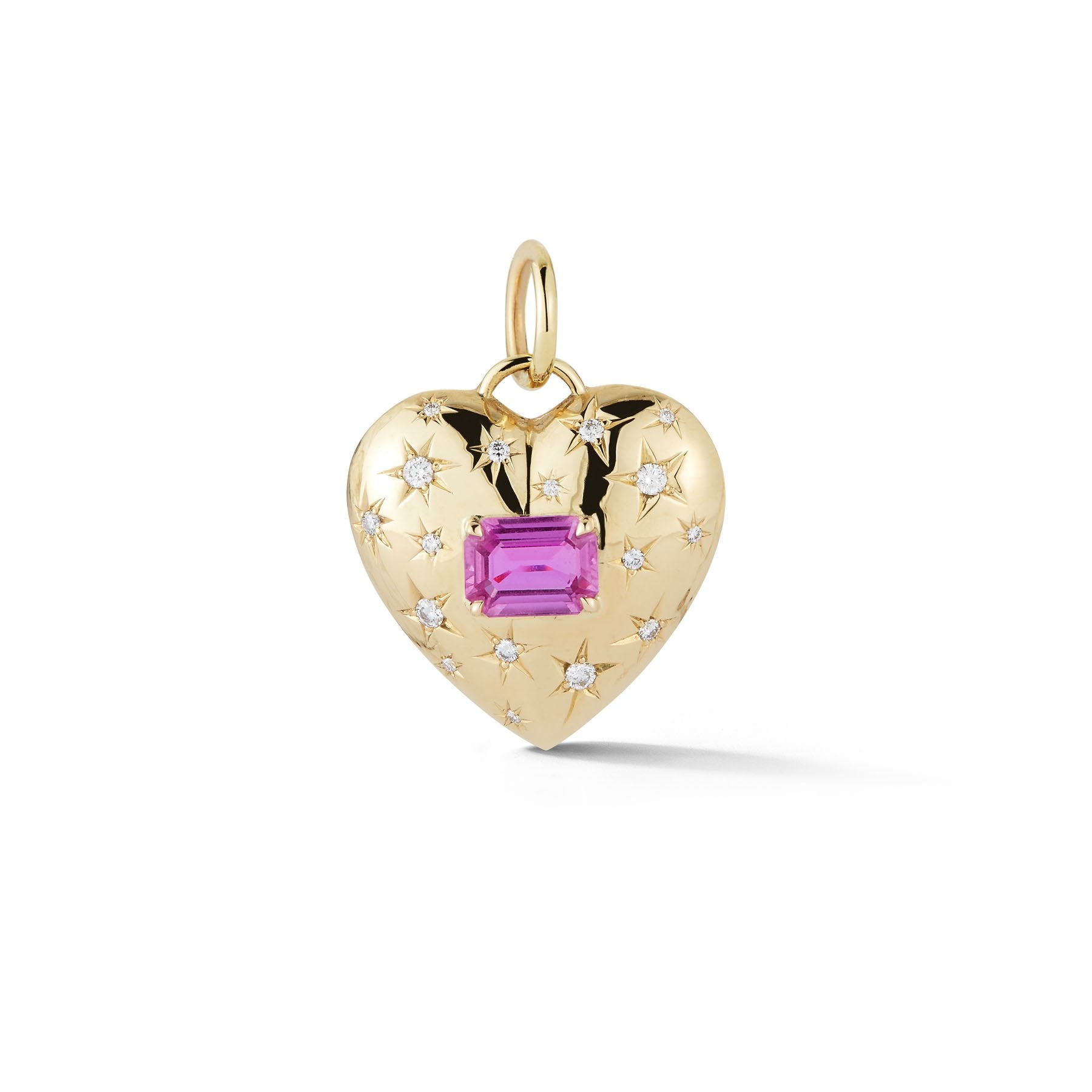 Anniversary Large Pink Sapphire and Diamond Heart Pendant – Jemma