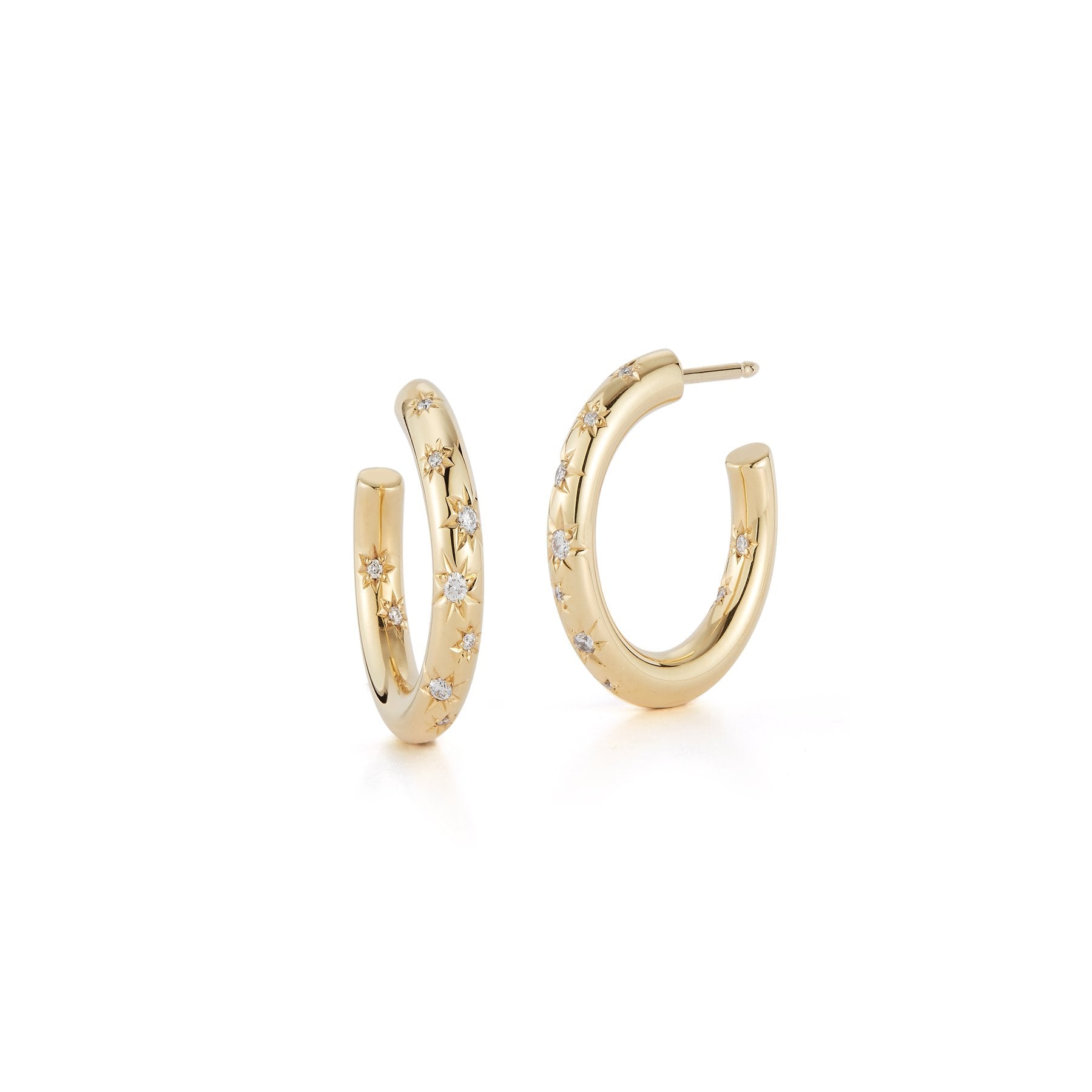 Little hot sale diamond hoops