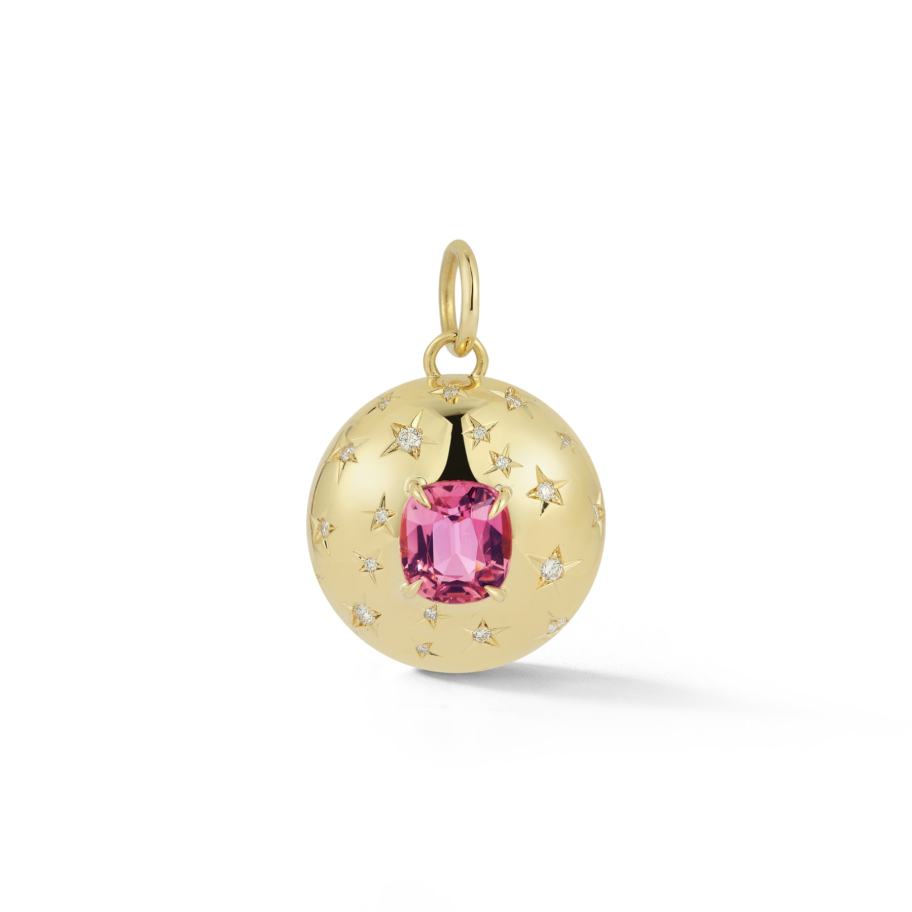 Pink popular tourmaline and diamond pendant