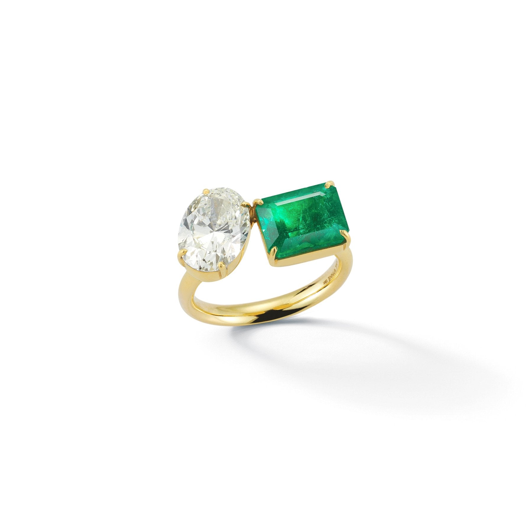 Two stone online emerald ring