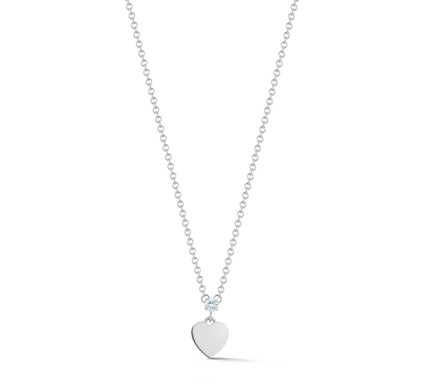 Personalized Diamond Heart Engraveable Necklace