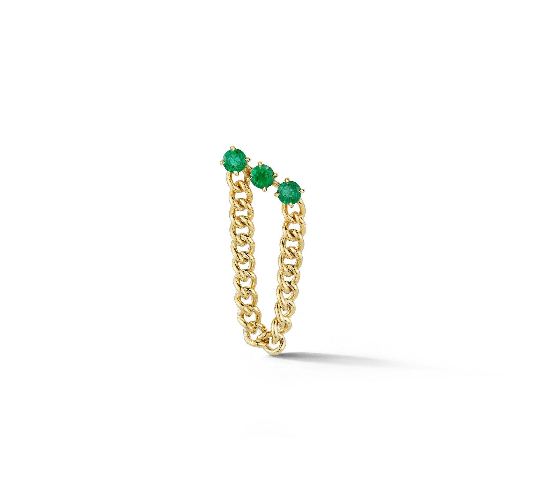Toujours Emerald Studs with Draped Chain