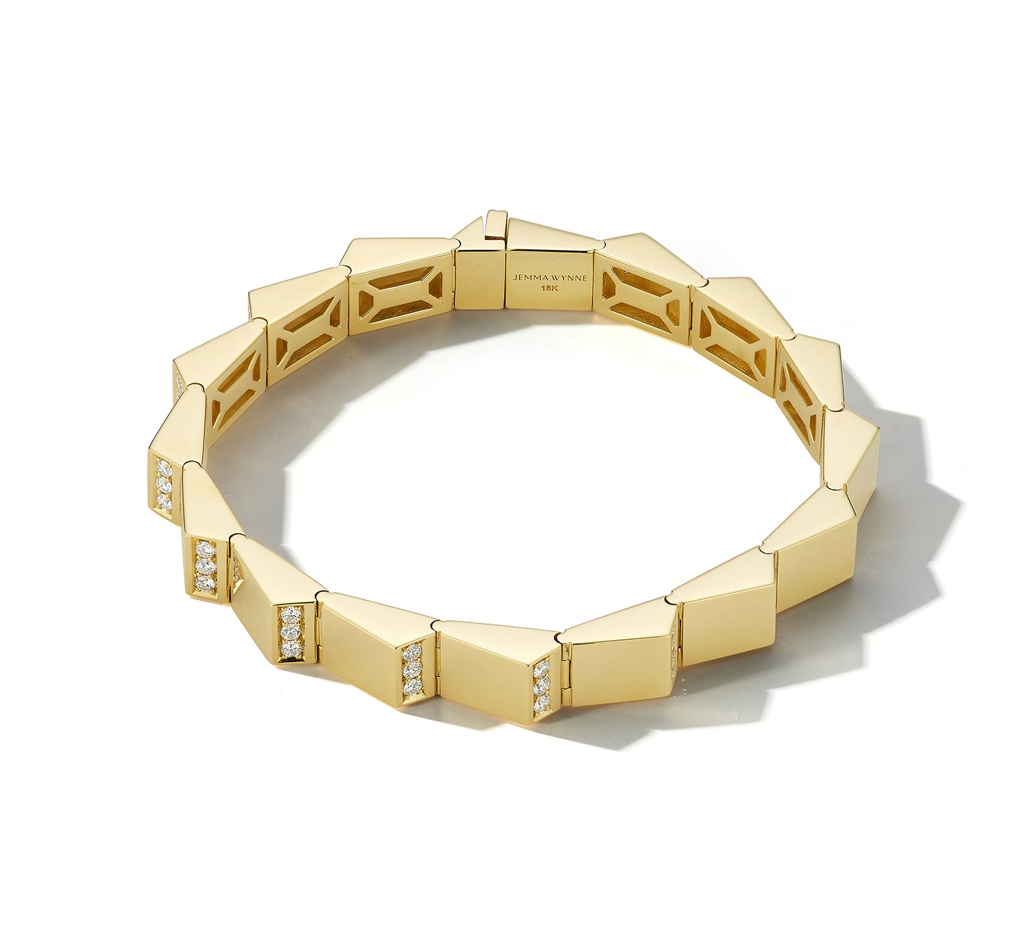 Escalator Large Gold and Diamond Link Bracelet