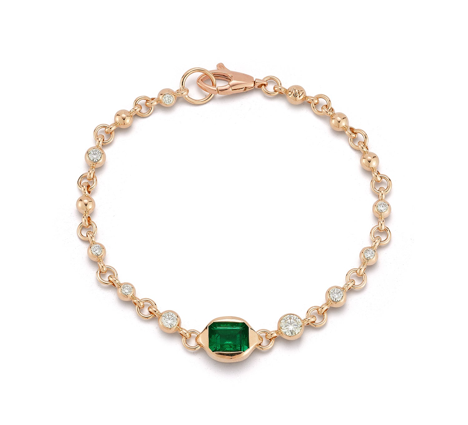 Connexion Diamond and Emerald Bracelet