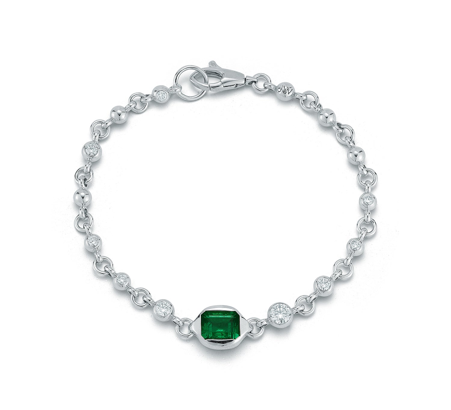 Connexion Diamond and Emerald Bracelet
