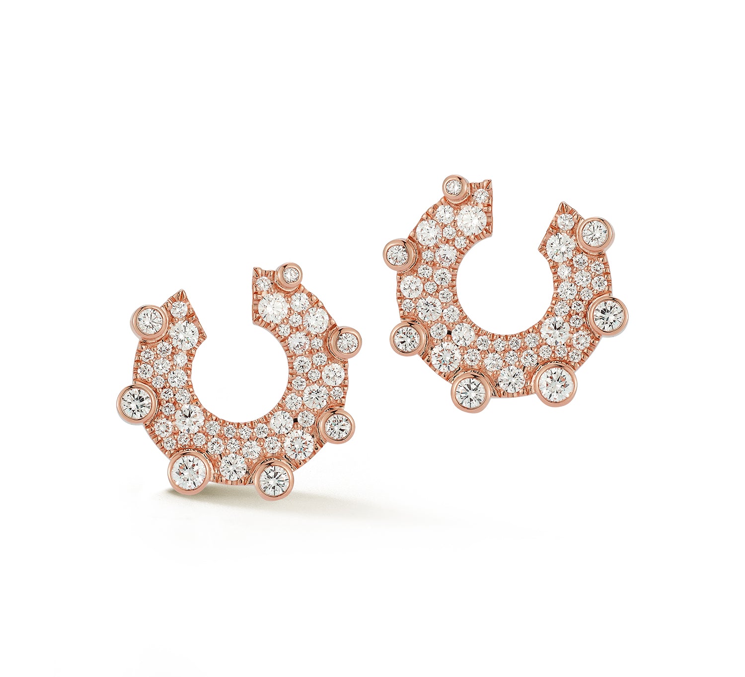Prive Pave Round Diamond Hoops