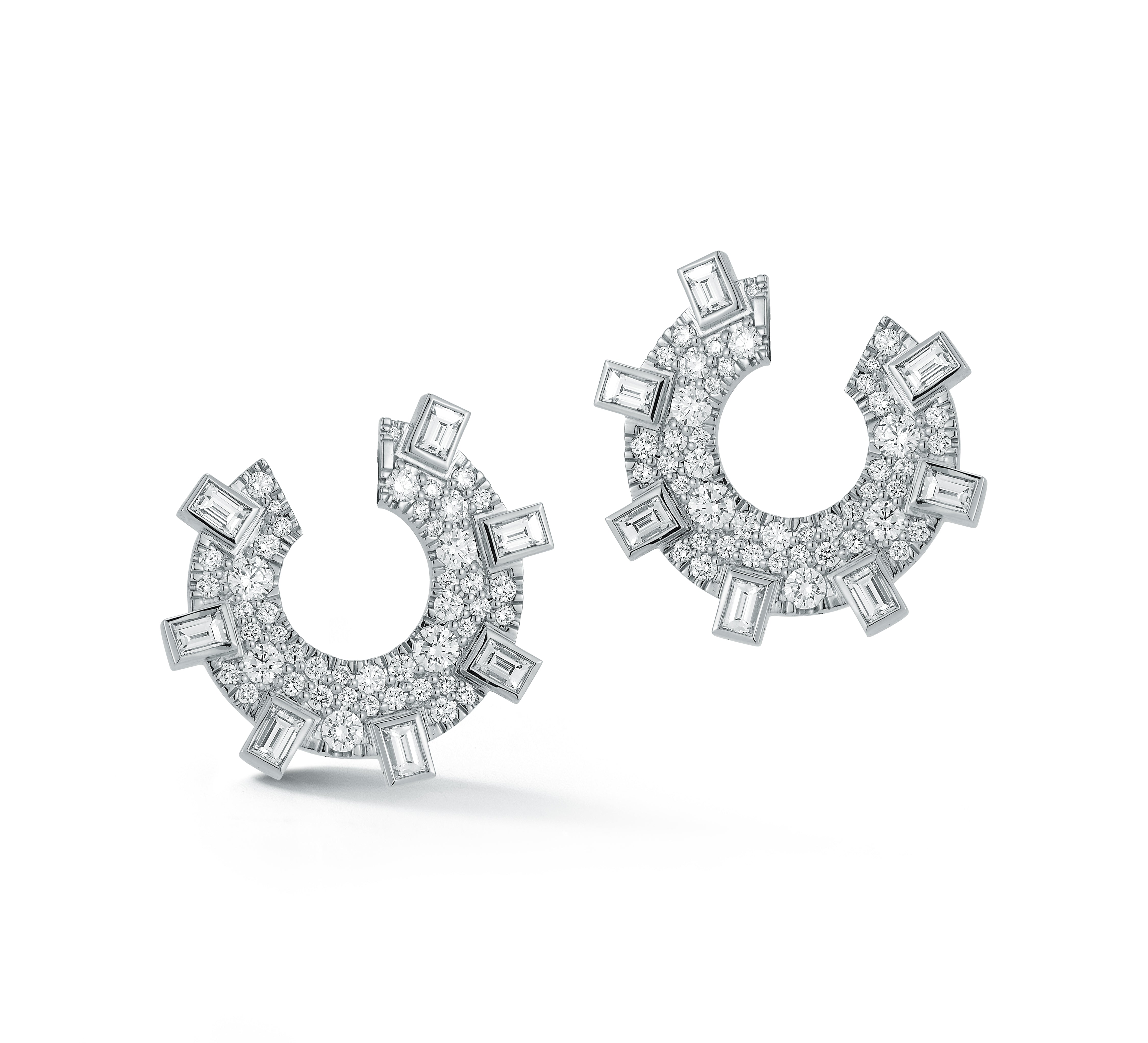 Prive Pave Diamond Baguette Hoops