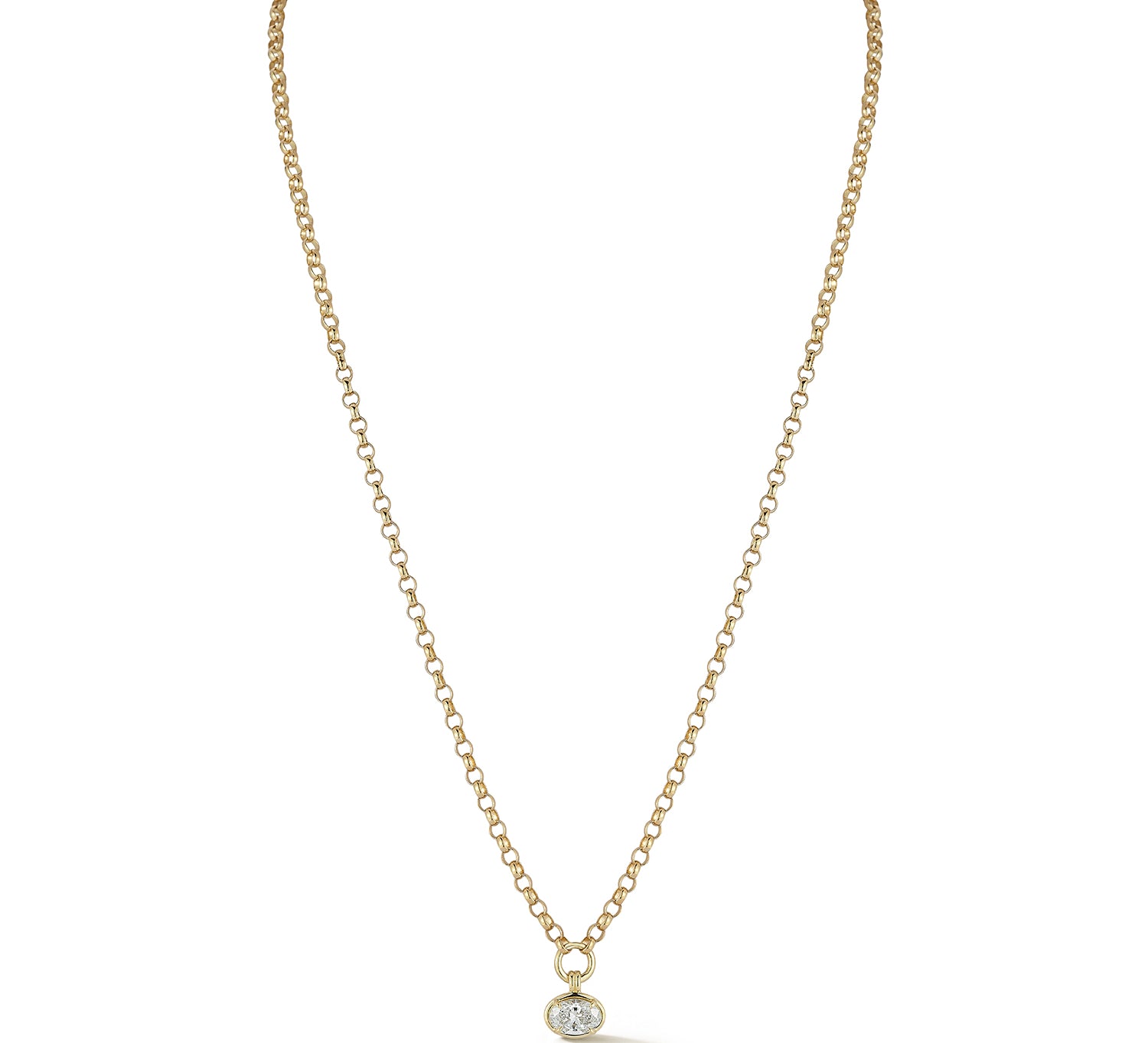FORME Diamond Oval Solitaire Necklace