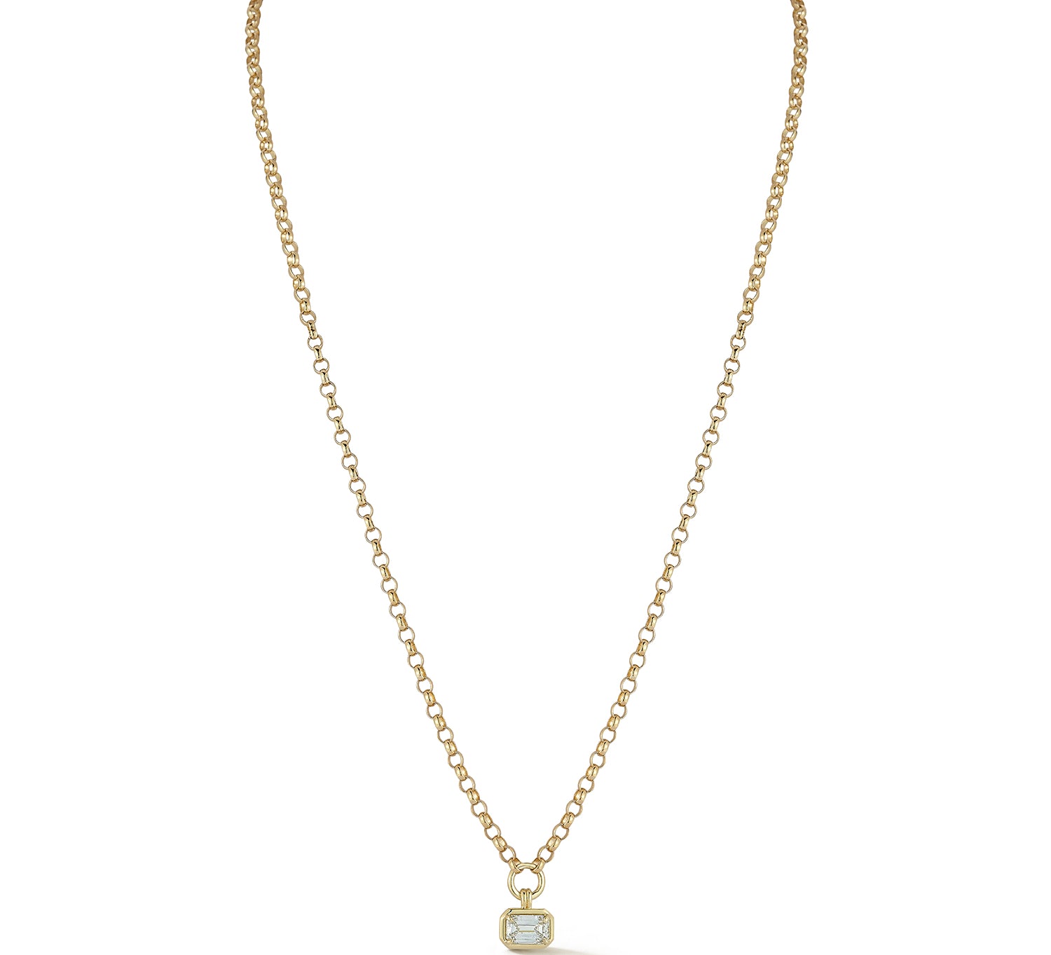 FORME Emerald Cut Diamond Solitaire Necklace