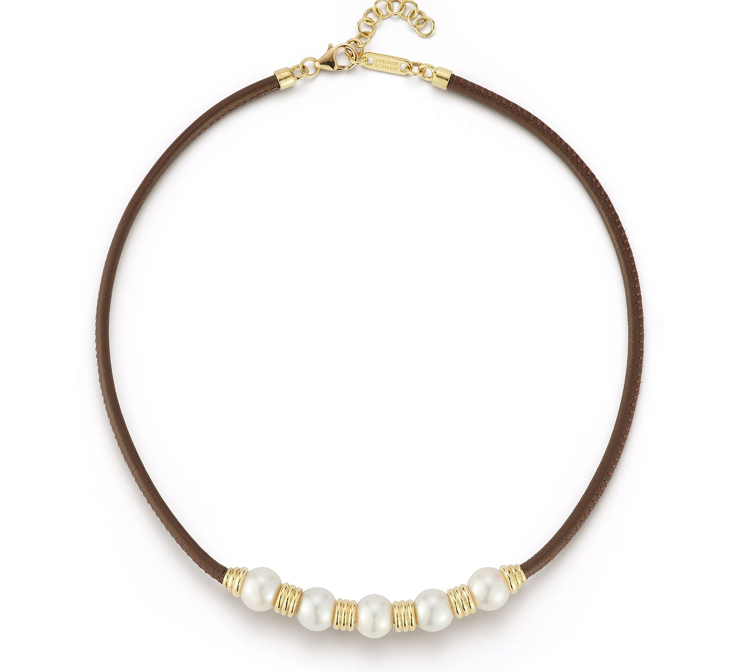 FORME White Pearl and Leather Choker