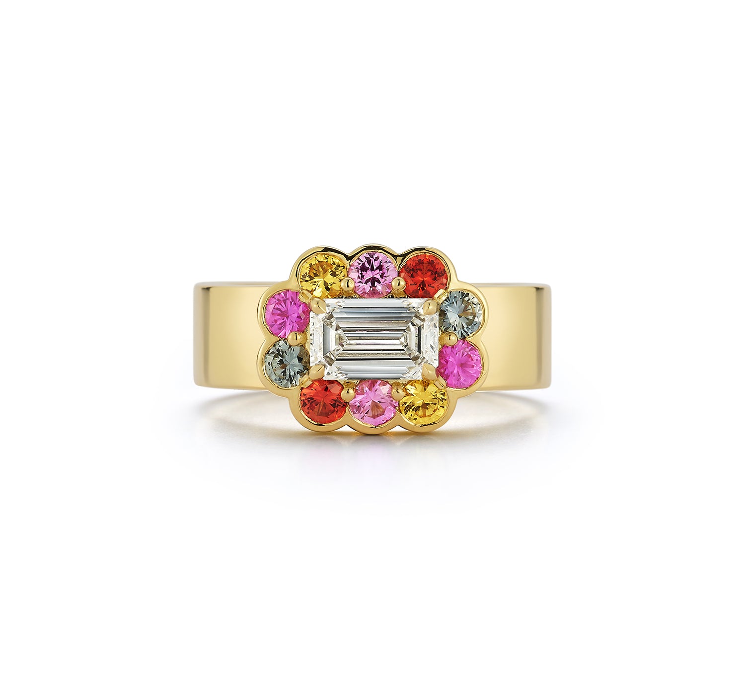 Forget Me Not Multicolor Sapphire and Diamond Ring