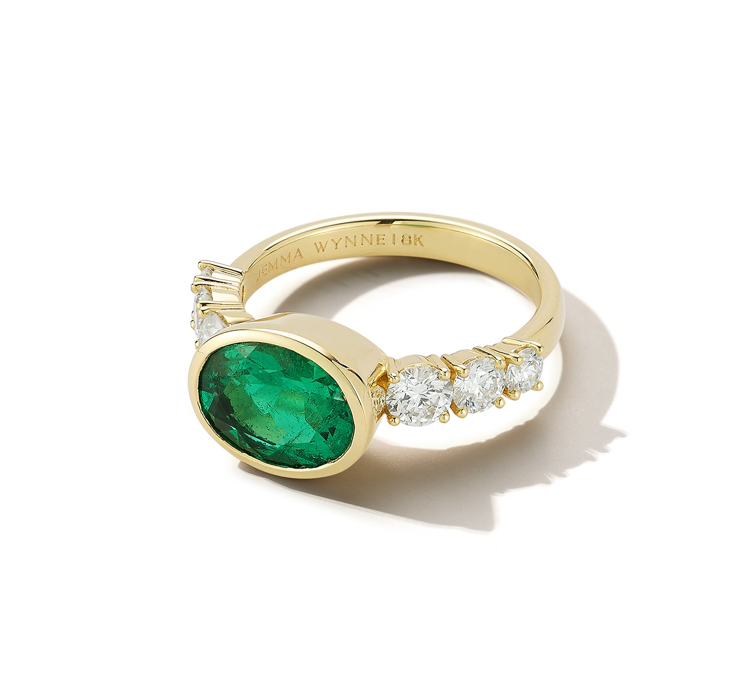 Toujours Emerald and Diamond Oval Ring