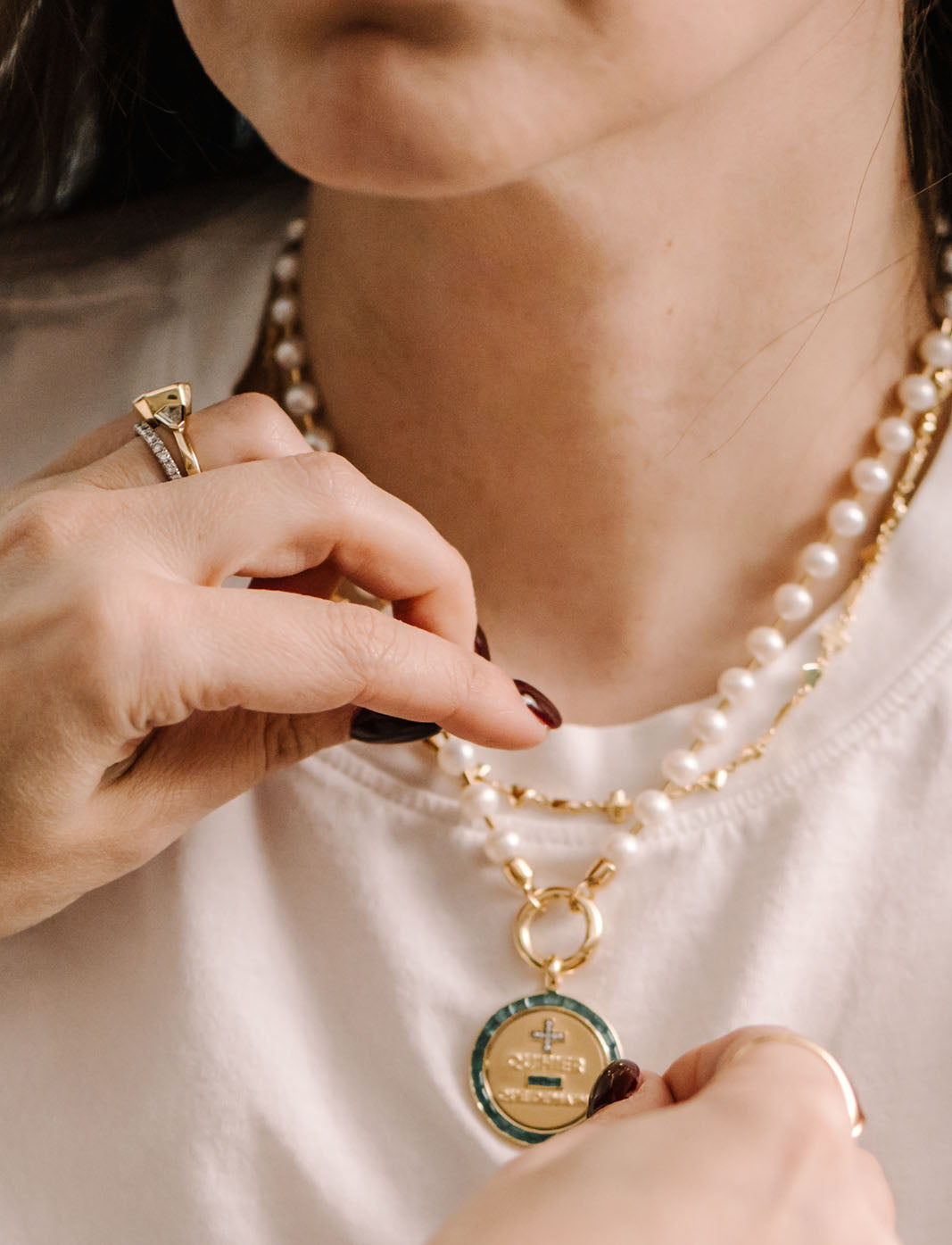 YVMINネックレス Heart Shell Pearl Tassel Bear Paradise / Heart Shell Pearl Tassel Bear Earring – YVMIN