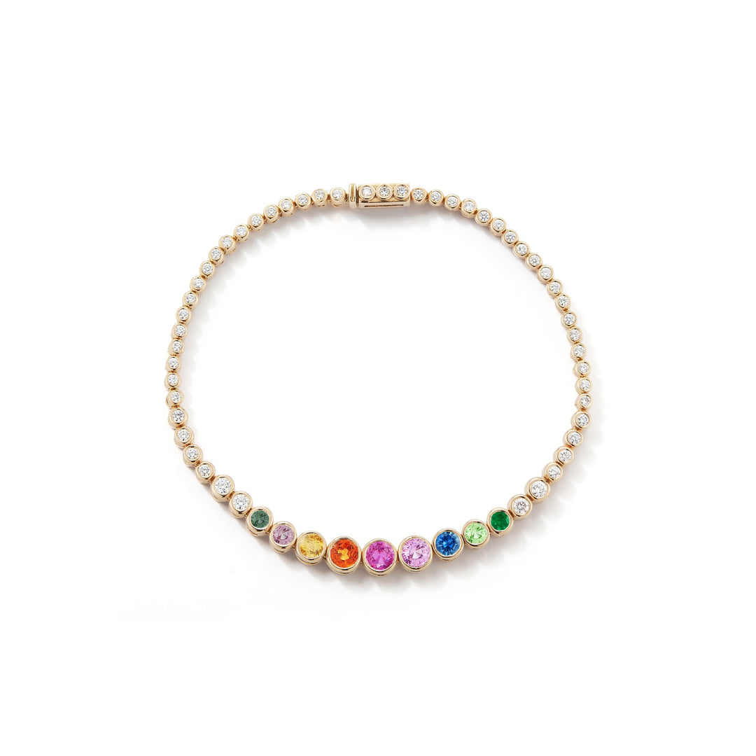 Prive Luxe Rainbow Sapphire and Diamond Tennis Bracelet – Jemma Wynne