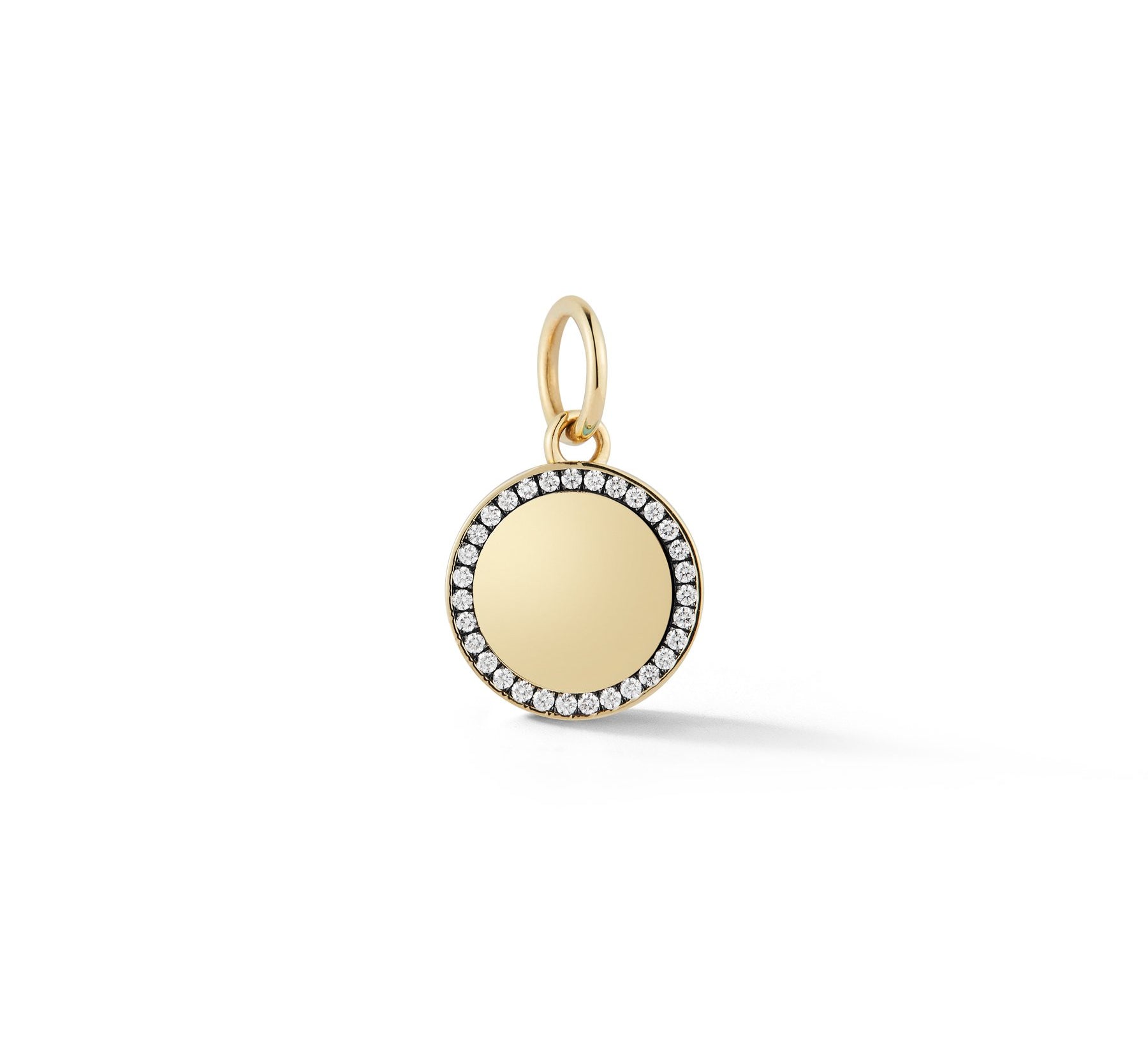 Personalized Gold and Pave Diamond Pendant