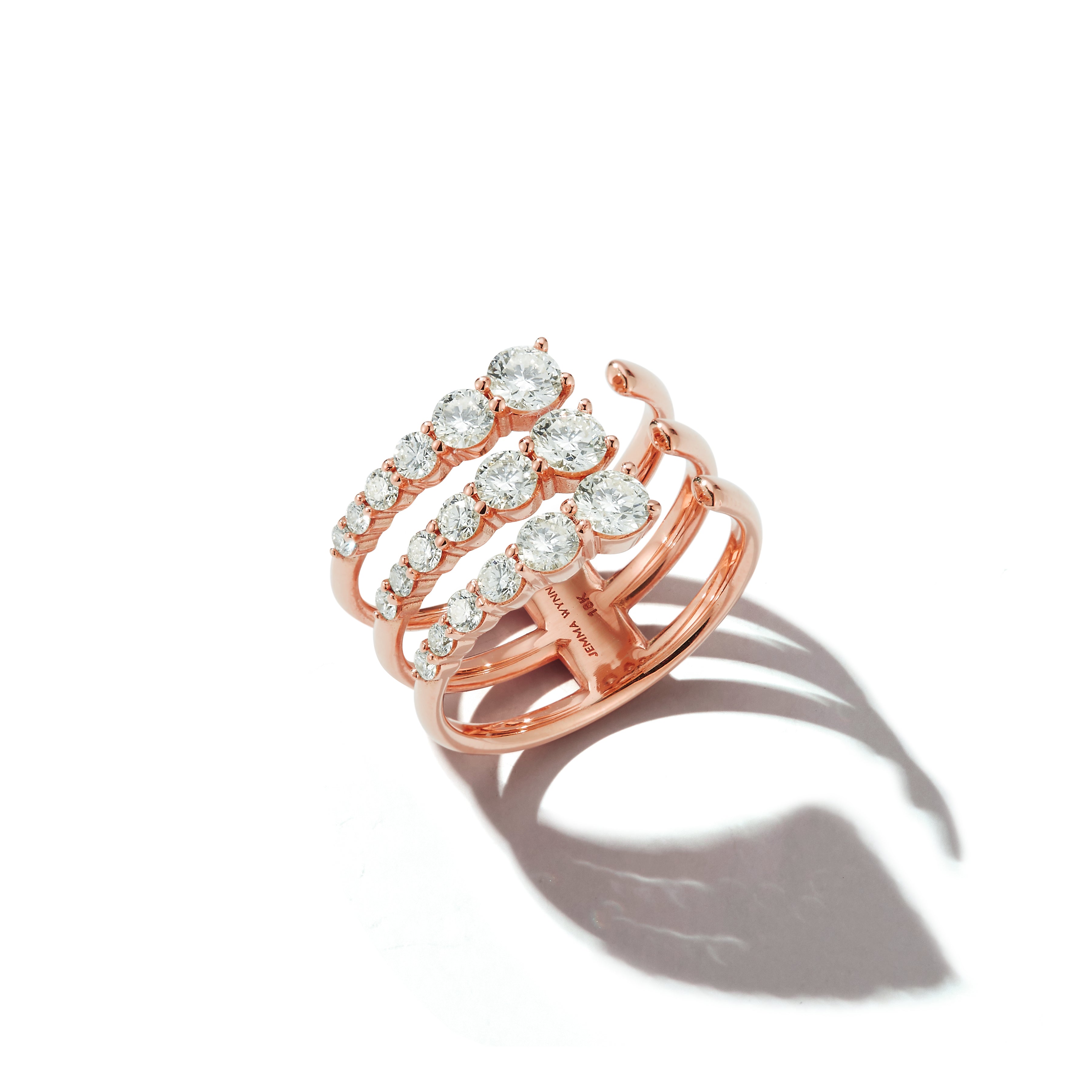 Connexion Triple Band Diamond Open Ring – Jemma Wynne