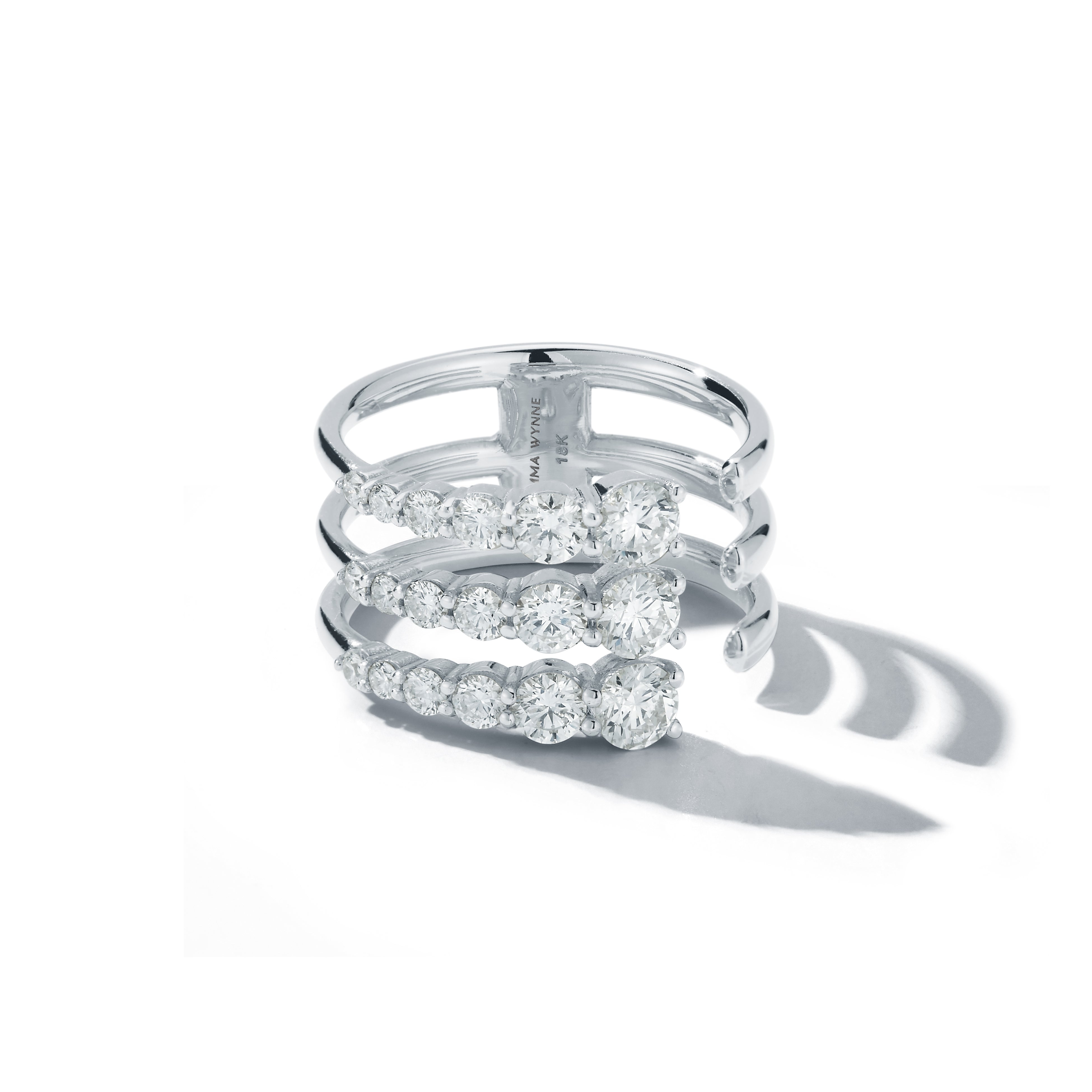 Connexion Triple Band Diamond Open Ring – Jemma Wynne