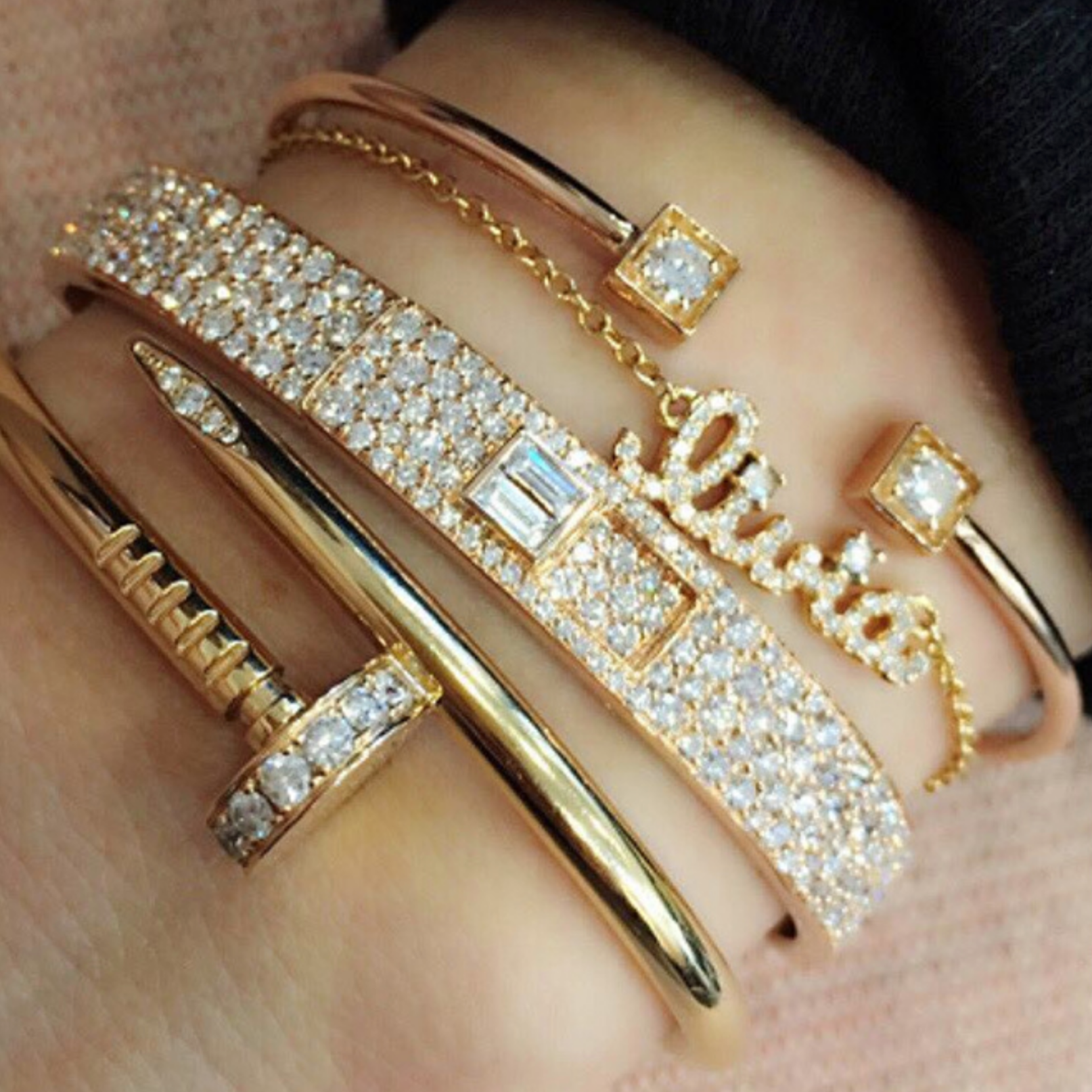 Custom diamond name bracelet deals